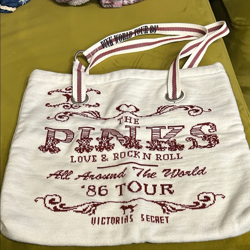 Victoria's Secret White and Maroon Tote